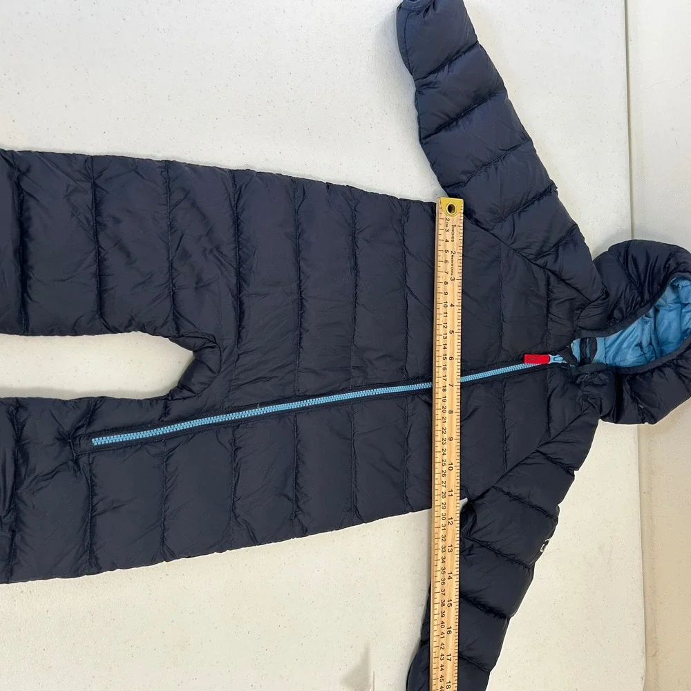 LL Bean Ultralight 650 Down Bunting Navy Blue Infant 6-12M Snowsuit Hooded